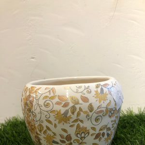 Apple printed ceramic pot